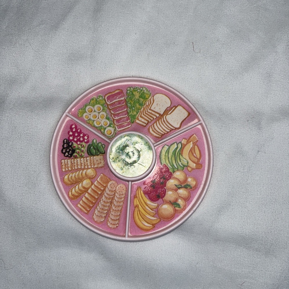 Vtg Barbie 1984‎ Sweet Roses Dining Room Table Turntable Replacement #7107 Food